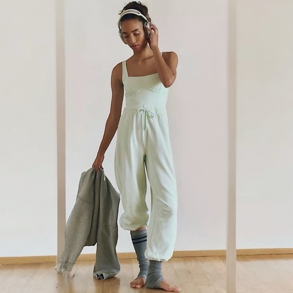 FP Movement Free People Inbound One piece Jumpsuit in Pistachio sz L NWT - Picture 3 of 10